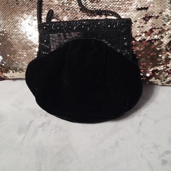 Vintage Beaded  Velvet  Evening Purse - Picture 2 of 6